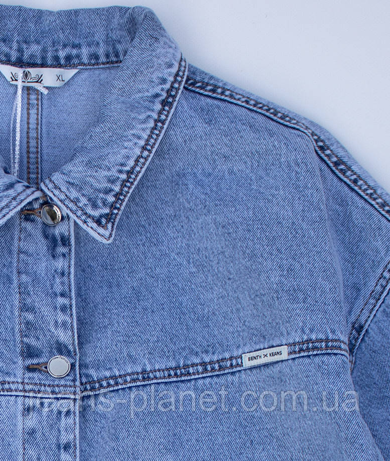 Жіноча джинсова куртка-піджак оверсайз рукав 3/4 Весна-Літо — изображение 5