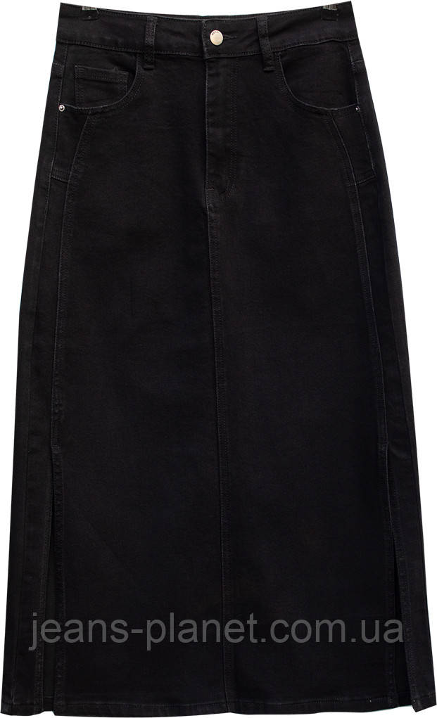Модна пряма джинсова спідниця міді-максі довжина 80 см Liana — изображение 2
