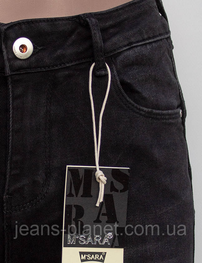 Джинси жіночі завужені Американка M.Sara чорний графіт — изображение 4