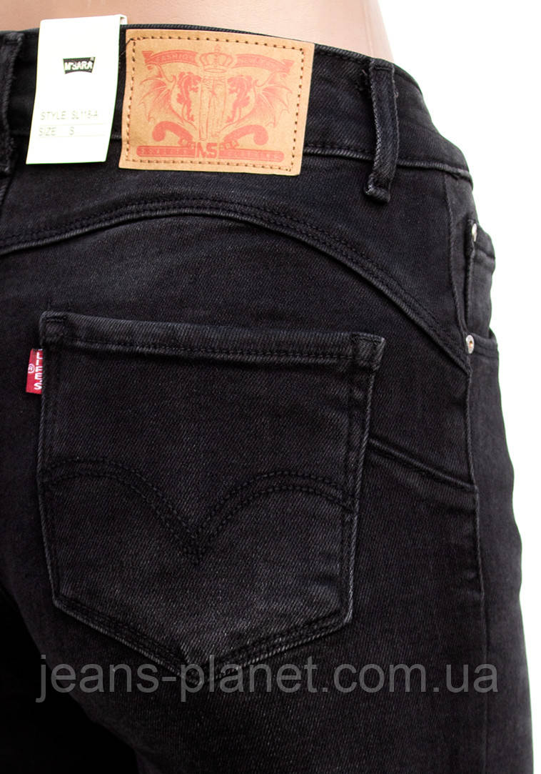 Джинси жіночі завужені Американка M.Sara чорний графіт — изображение 5
