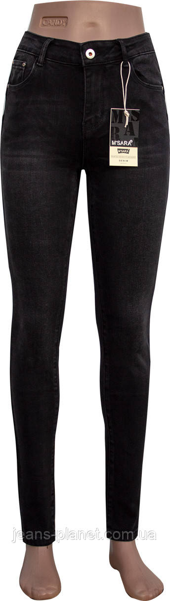 Джинси жіночі завужені Американка M.Sara чорний графіт — изображение 6
