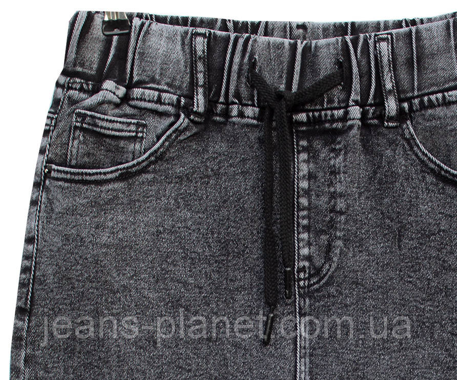 Джинсова пряма класична спідниця Vanver колір графіт пояс на резинці — изображение 6