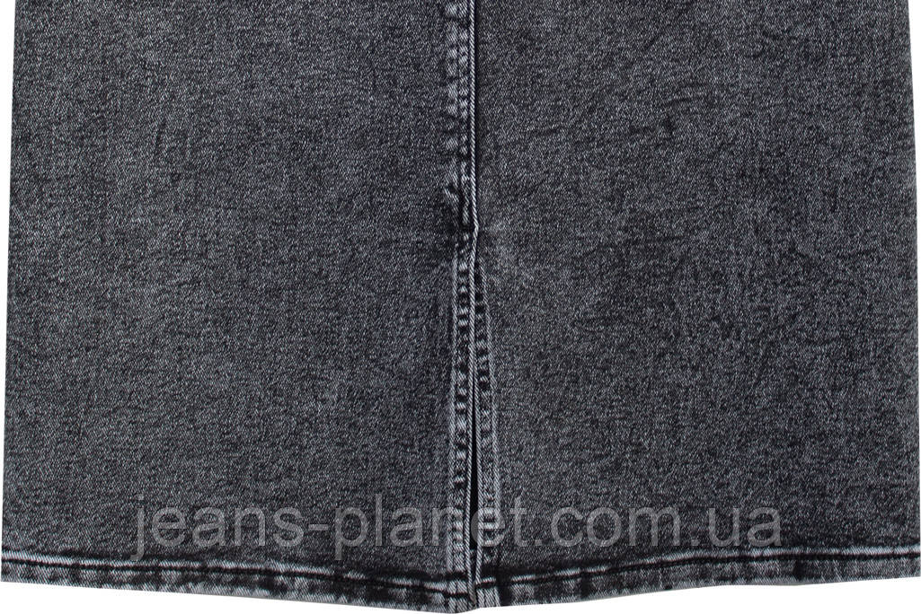 Джинсова пряма класична спідниця Vanver колір графіт пояс на резинці — изображение 4