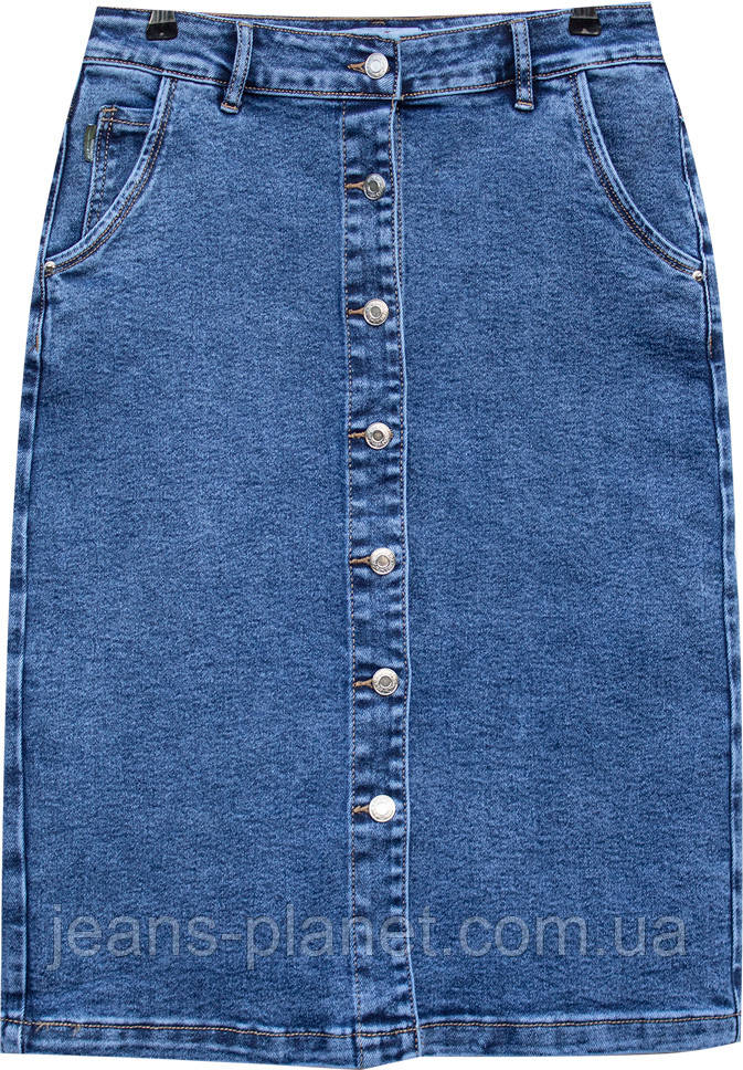 Джинсова спідниця на ґудзиках Lady N світло-синього кольору — изображение 4
