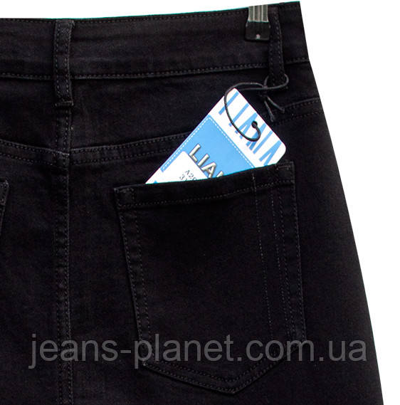 Джинсова спідниця на ґудзиках Liana чорного кольору 70 см довжина — изображение 7