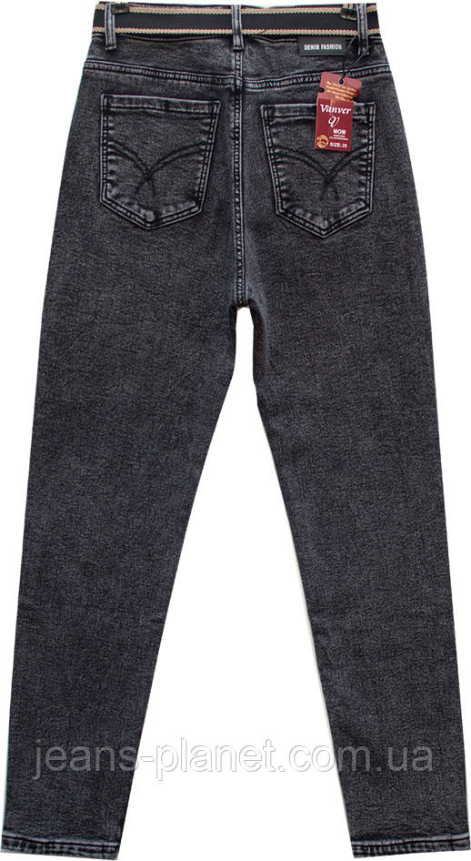 Джинси жіночі утеплені зимні на байці мом Vanver сіро - графітного кольору — изображение 3