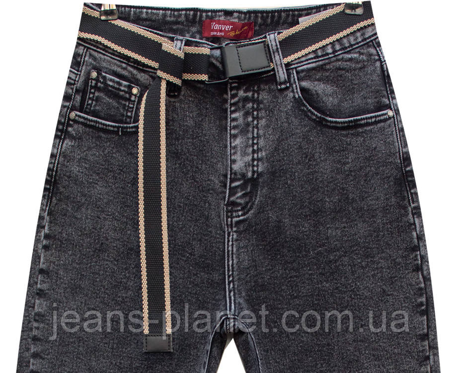 Джинси жіночі утеплені зимні на байці мом Vanver сіро - графітного кольору — изображение 6