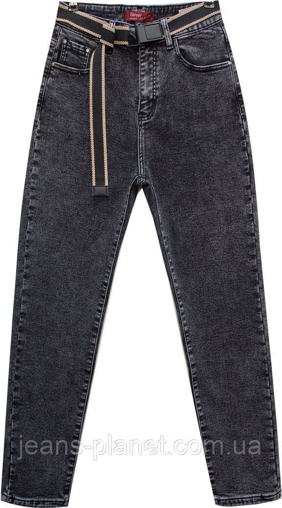 Джинси жіночі утеплені зимні на байці мом Vanver сіро - графітного кольору — изображение 5