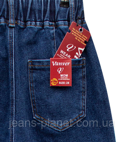 Джинси жіночі утеплені класичні мом на резинці Vanver — изображение 5