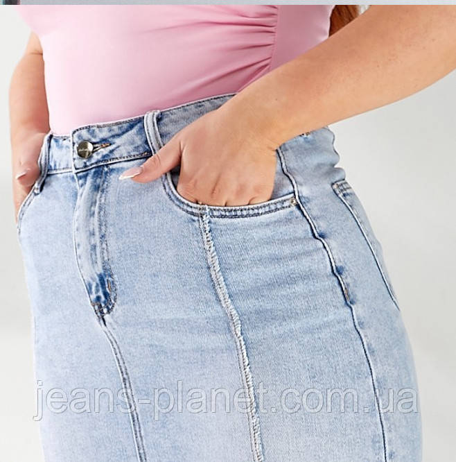 Наймодніша джинсова спідниця максі довжина 90 см Liana 424 — изображение 5