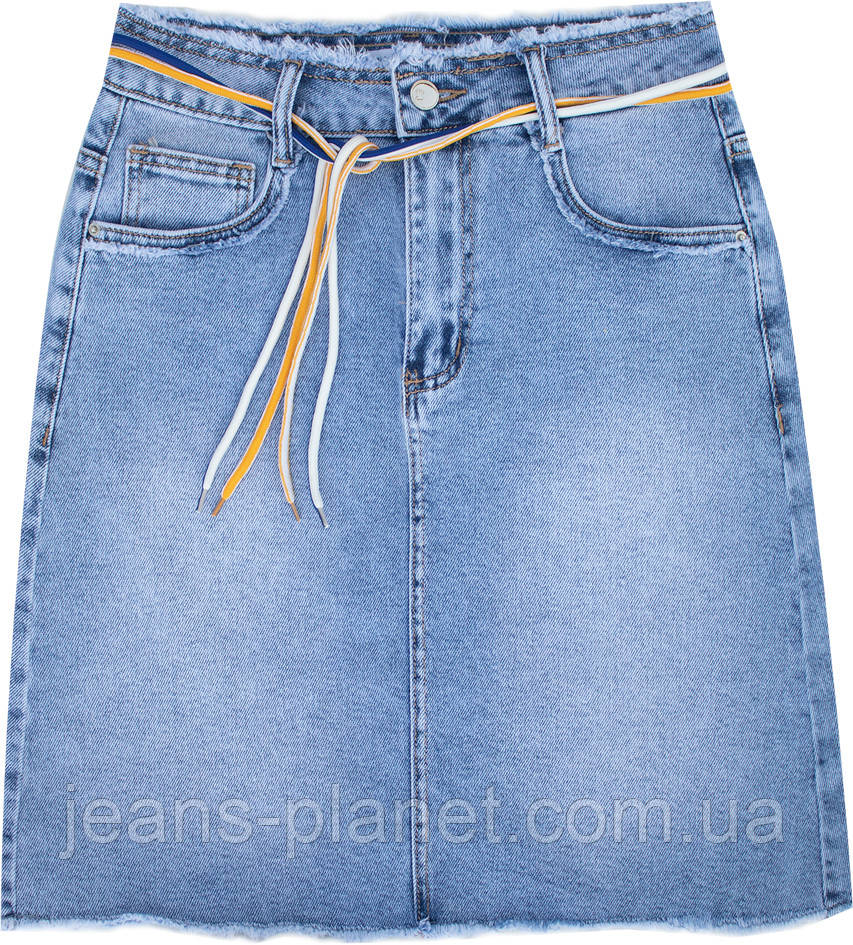 Модна джинсова спідниця з бахромою довжина 52 см Liana 427 — изображение 6
