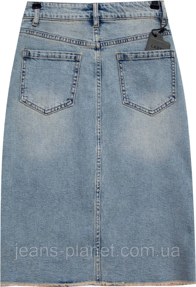 Модна джинсова спідниця з бахромою довжина 52 см Lady N 814 — изображение 2