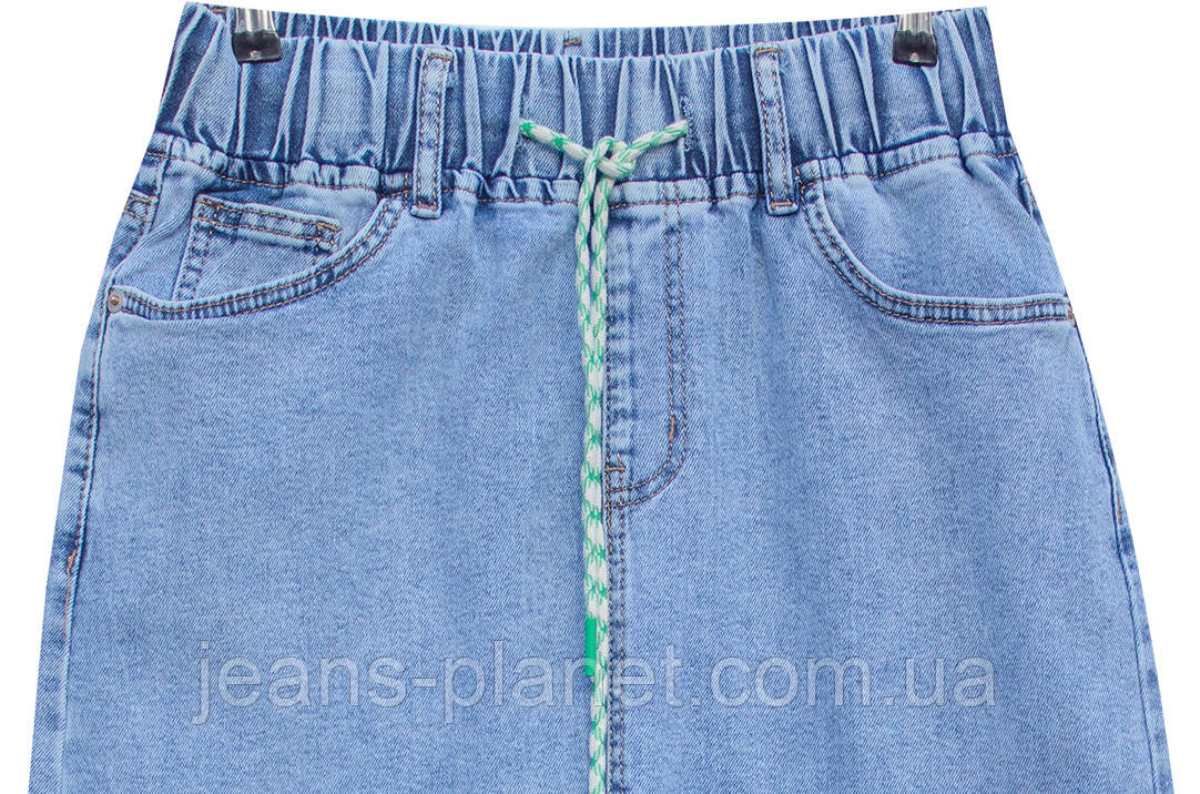 Джинсова спідниця міді довжина 70 см пояс на резинці Vanver 8115 — изображение 6