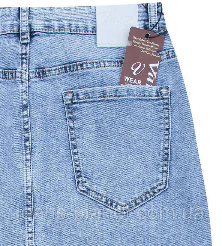 Модна джинсова спідниця міді на гудзиках блакитного кольору м 8117 — изображение 4