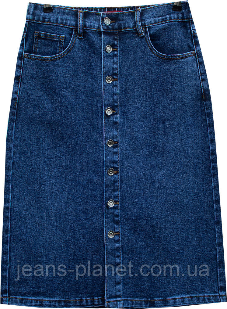 Модна джинсова спідниця міді на гудзиках Vanver великі розміри — изображение 6