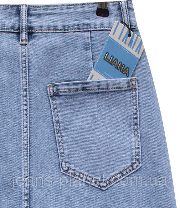 Наймодніша ошатна джинсова спідниця з камінцями довжина 80 см Liana 418 — изображение 5