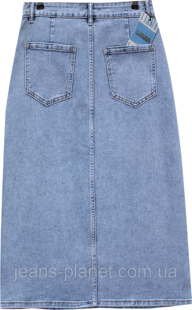 Наймодніша ошатна джинсова спідниця з камінцями довжина 80 см Liana 418 — изображение 6