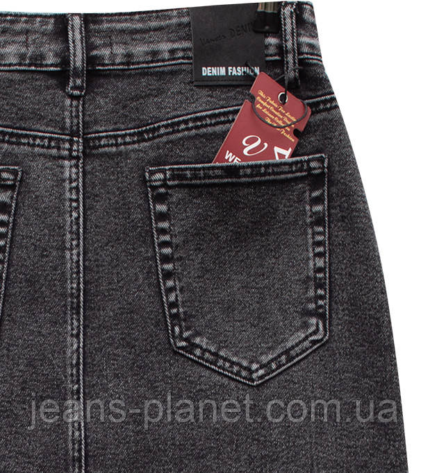 Модна джинсова спідниця міді графітного кольору Vanver 82052 — изображение 4