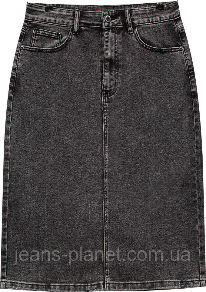 Модна джинсова спідниця міді графітного кольору Vanver 82052 — изображение 7
