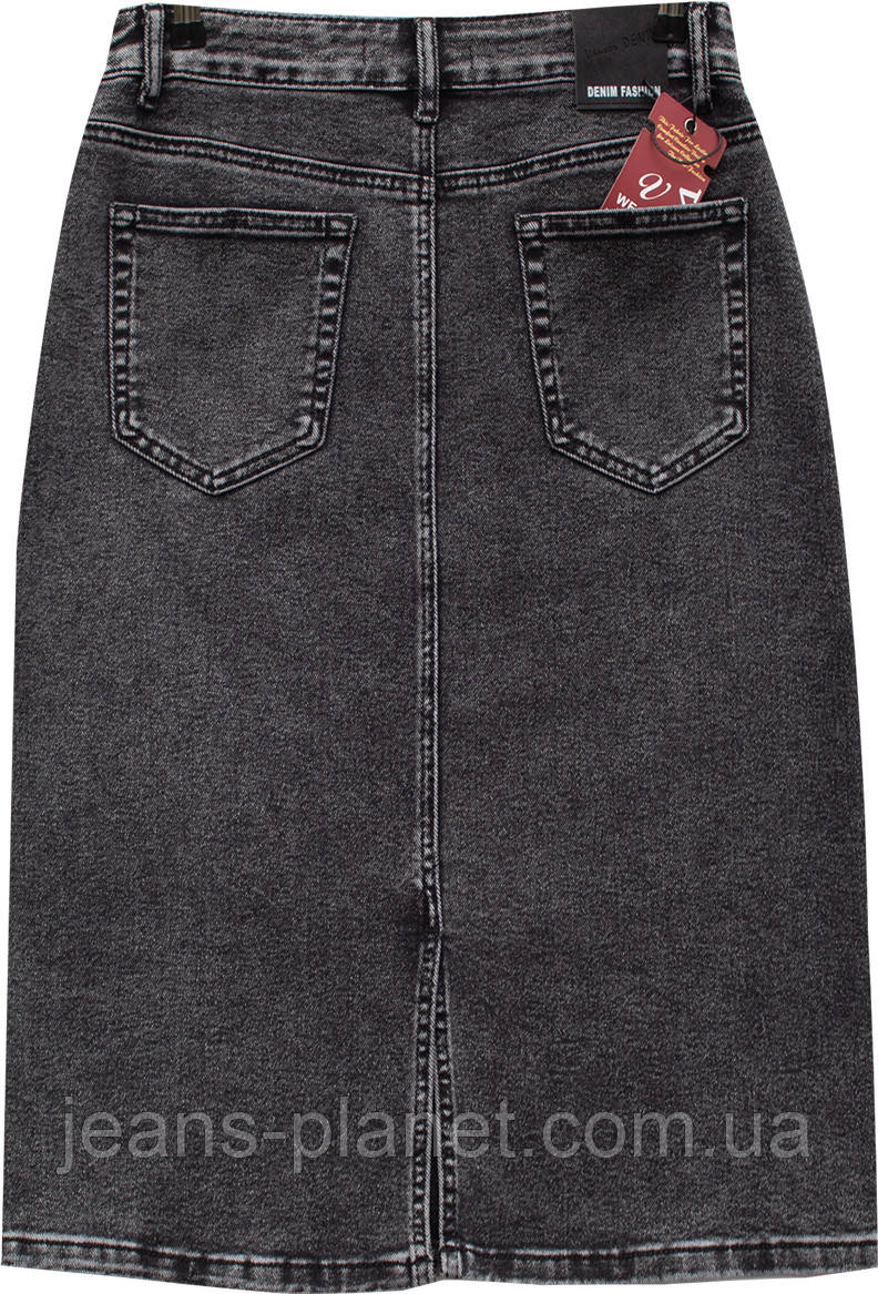 Модна джинсова спідниця міді графітного кольору Vanver 82052 — изображение 6