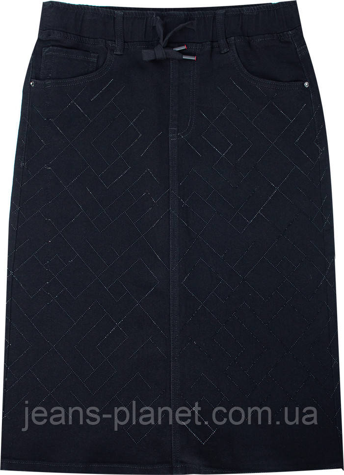 Наймодніша ошатна джинсова спідниця з камінцями довжина 67 см Liana 503 — изображение 3