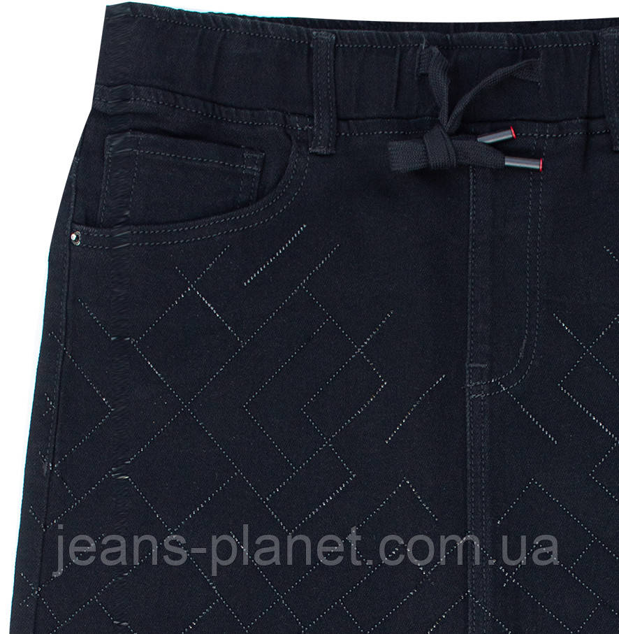 Наймодніша ошатна джинсова спідниця з камінцями довжина 67 см Liana 503 — изображение 4