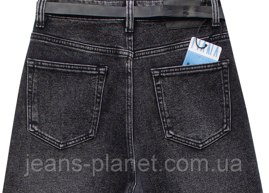 Модні зимові жіночі джинси баггі графіт Liana 1032 — изображение 4