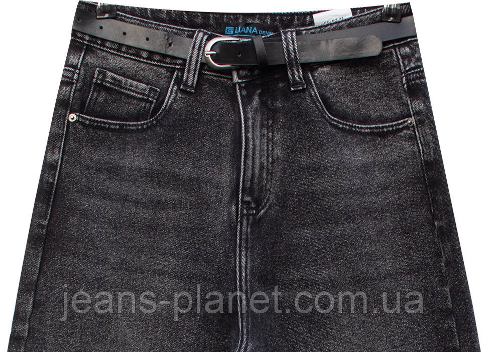 Модні зимові жіночі джинси баггі графіт Liana 1032 — изображение 5