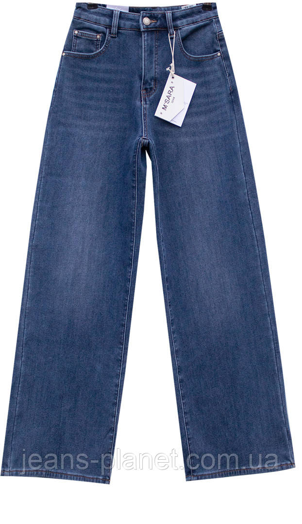 Зимові жіночі прямі джинси палаццо на хутрі M.Sara 2116-4 — изображение 7