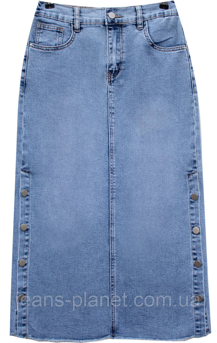 Джинсова пряма спідниця довжина 80 см пояс з резинкою Liana 559 — изображение 7