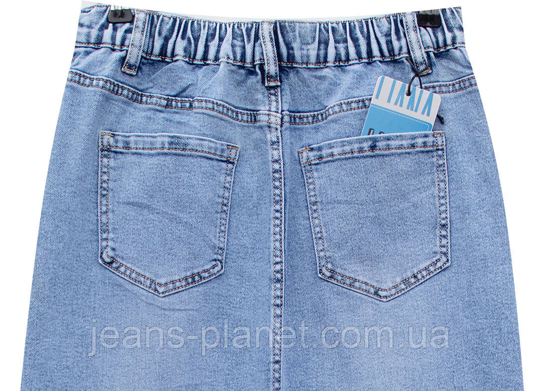 Джинсова пряма спідниця довжина 80 см пояс з резинкою Liana 559 — изображение 5