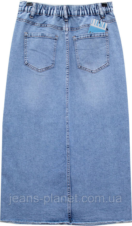 Джинсова пряма спідниця довжина 80 см пояс з резинкою Liana 559 — изображение 3