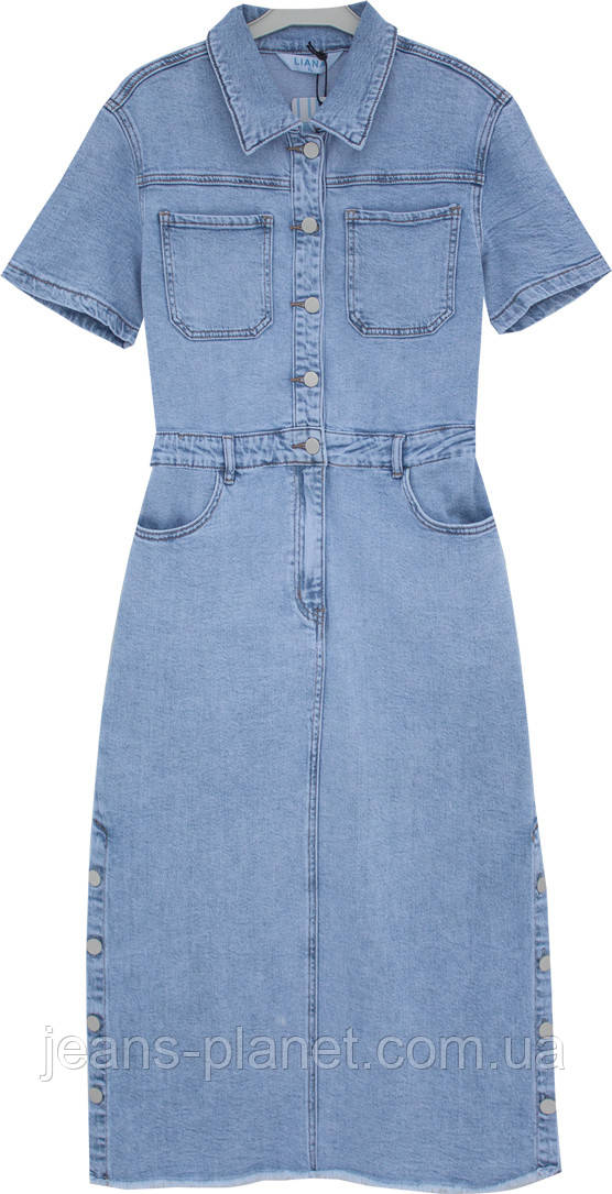 Наймодніша ошатна джинсова сукня довжина міді Liana 554 — изображение 5