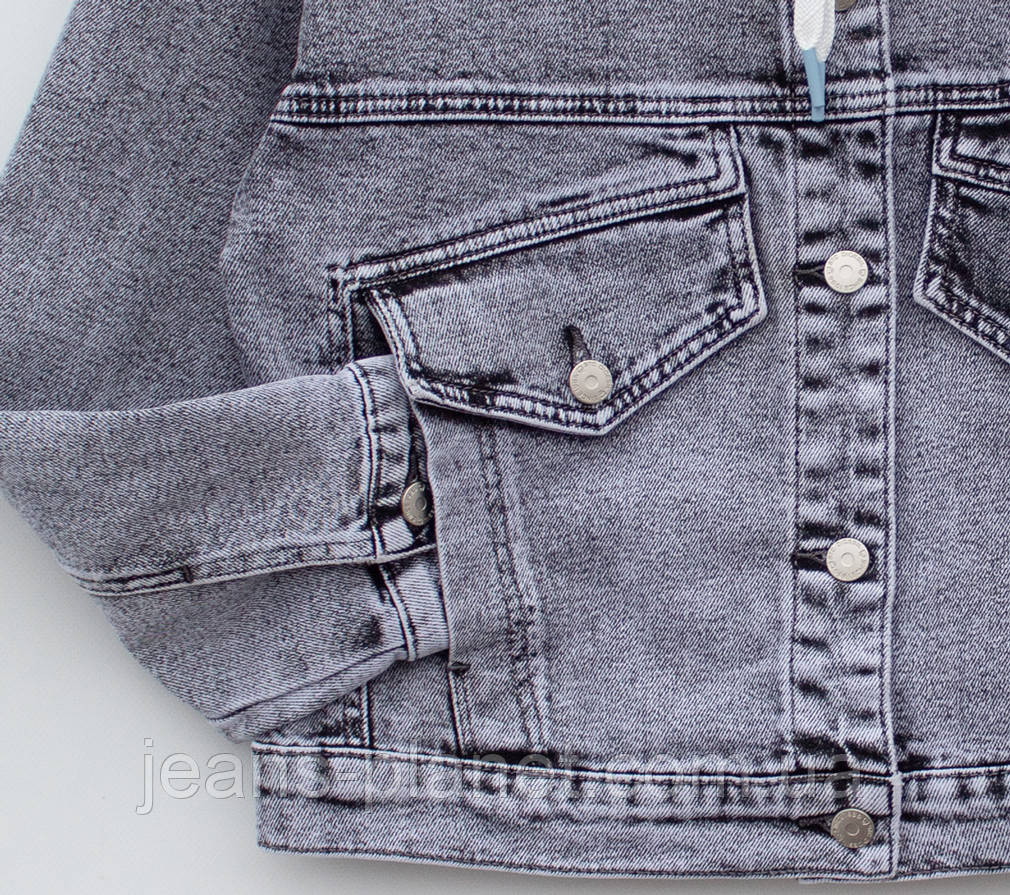 Жіноча джинсова куртка оверсайз з відстібним капюшоном Dicesil — изображение 6