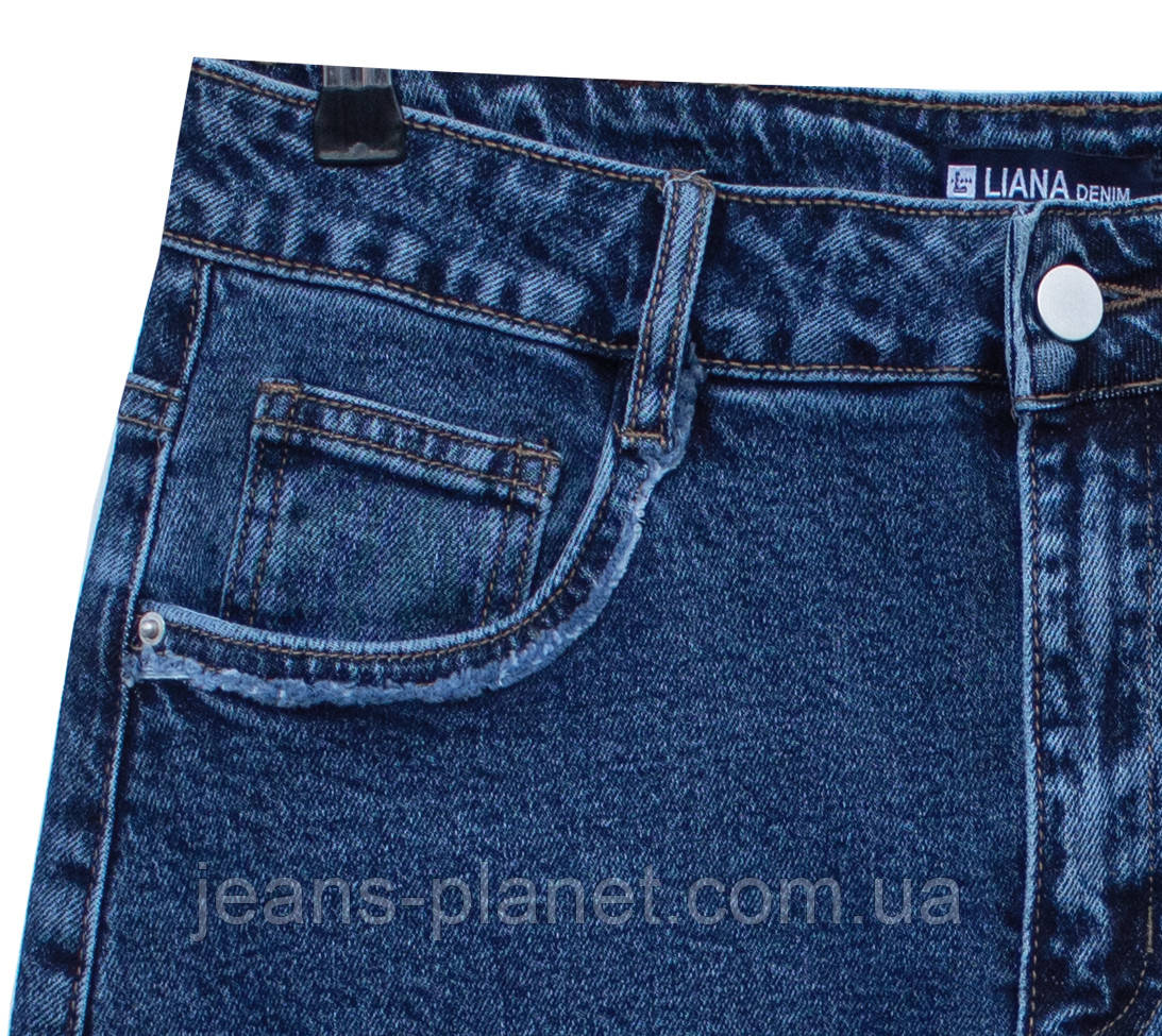 Джинсова класична спідниця довжина 53 см нихз бахрома Lsana 513 — изображение 5