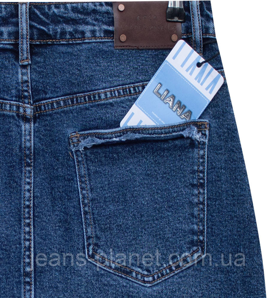 Джинсова класична спідниця довжина 53 см нихз бахрома Lsana 513 — изображение 7