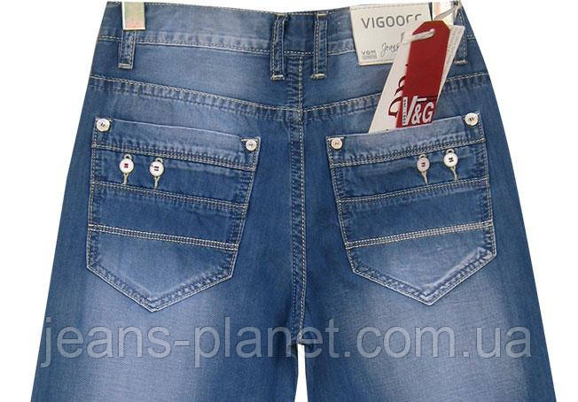 Джинси підліткові літні Vigocc блакитного кольору з замками 25-й розмір — изображение 3