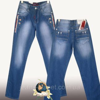 Джинси підліткові літні Vigocc блакитного кольору з замками 25-й розмір