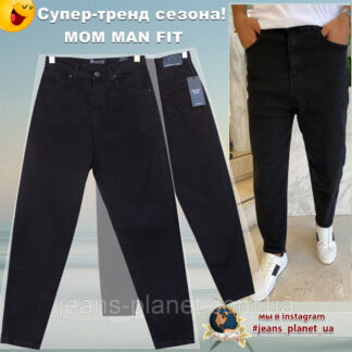 Джинси чоловічі вільні MOM FIT чорного кольору 34-й розмір
