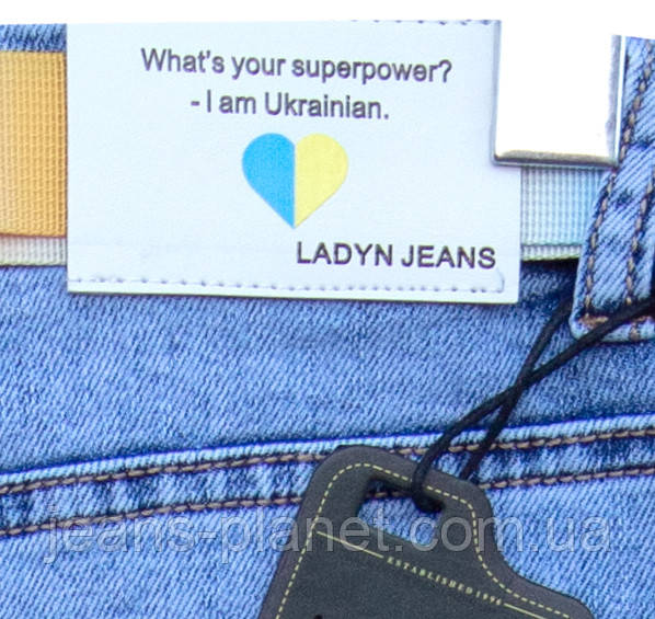 Модна джинсова спідниця Lady N з написами і бахромою довжина 62 см — изображение 4