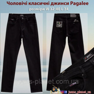 Джинси чоловічі прямі класичні Pagalee чорного кольору