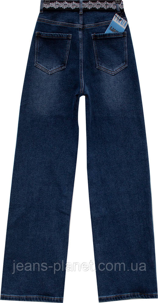 Джинси жіночі утеплені Палаццо темно-синіього кольору Lady N - Liana — изображение 4