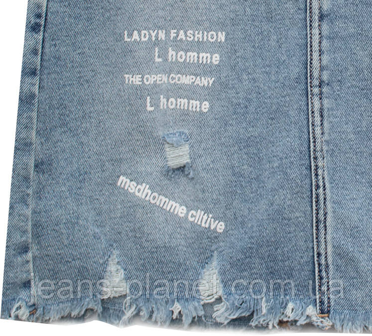 Модна джинсова спідниця Lady N з написами і бахромою Lady N — изображение 4