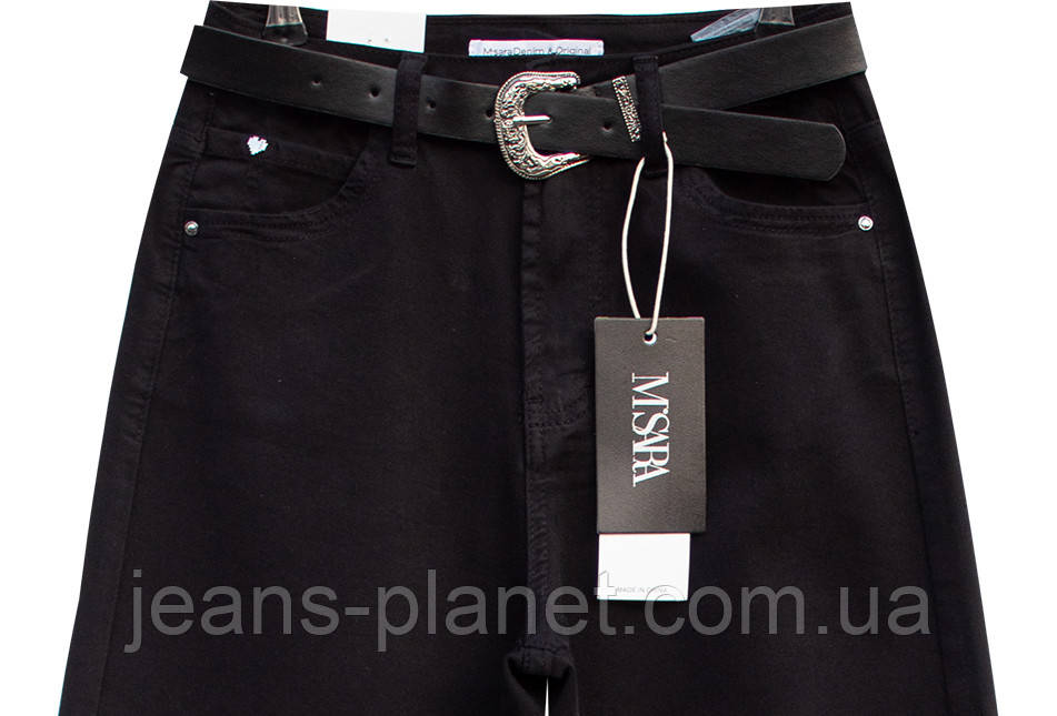 Модні жіночі джинси палаццо прямі чорного кольору M.Sara 682 — изображение 5